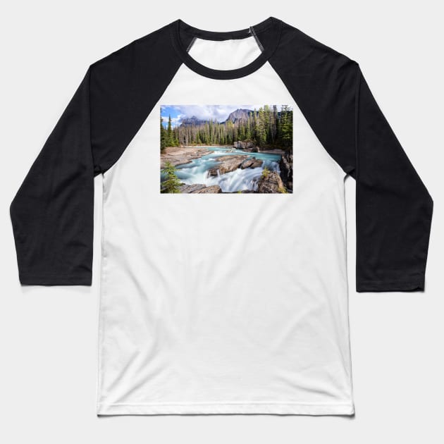 Natural Bridge in Green and White Baseball T-Shirt by krepsher